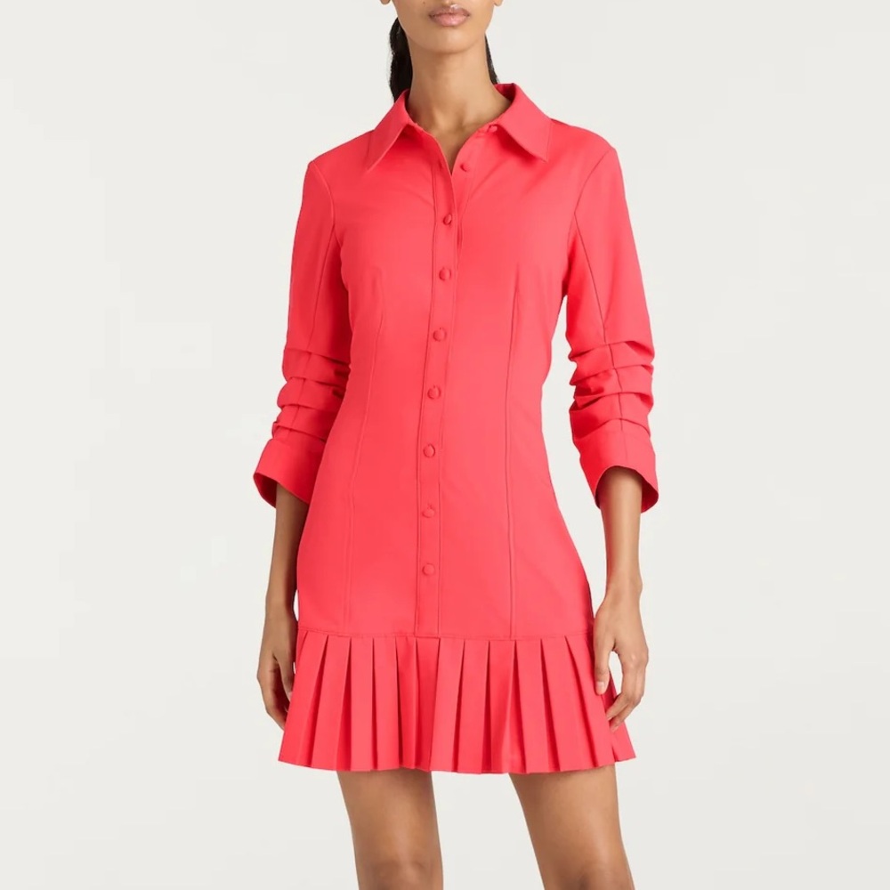 Cinq à Sept Vibrant Pink Long Sleeve Dress